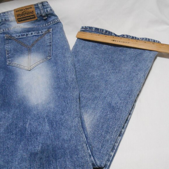 MENS WBESTWIND FLARE LEG DENIM JEANS SIZE XL 5 POCKET ZIP CLOSE SIZE XL 30X36 👩 - Picture 6 of 11